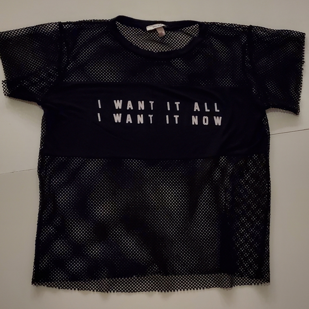 Black Fish Net Graphic Tee LG